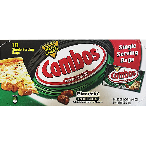 Combos Baked Pretzel Snack Spicy Cheese Pizza - 1 Serving Pack - 1.80 oz - 18 / Box (71475)