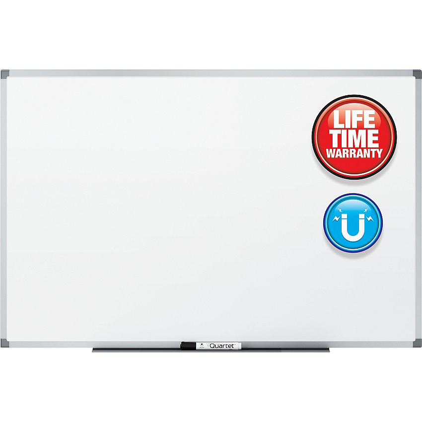 Quartet Standard DuraMax Magnetic Whiteboard 72" (6 ft) Width x 48" (4 ft) Height - White Porcelain Surface - Silver Aluminum Frame - Rectangle - Horizontal/Vertical - Magnetic - Smooth Surface, Dent Resistant, Recyclable, Stain Resistant, Ghost R (85517)