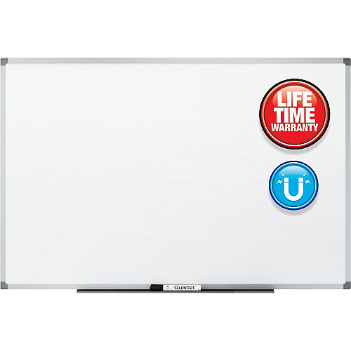 Quartet Standard DuraMax Magnetic Whiteboard 96" (8 ft) Width x 48" (4 ft) Height - White Porcelain Surface - Silver Aluminum Frame - Rectangle - Horizontal/Vertical - Magnetic - Durable, Dent Resistant, Stain Resistant, Ghost Resistant, Scratch R (85518)