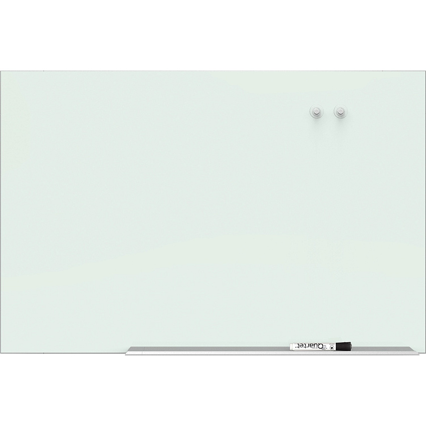 Quartet Element Framed Magnetic Glass Dry-Erase Board 85" (7.1 ft) Width x 48" (4 ft) Height - White Tempered Glass Surface - Silver Aluminum Frame - Rectangle - Horizontal - Magnetic - Stain Resistant, Ghost Resistant, Marker Tray - 1 Each (G8548E)