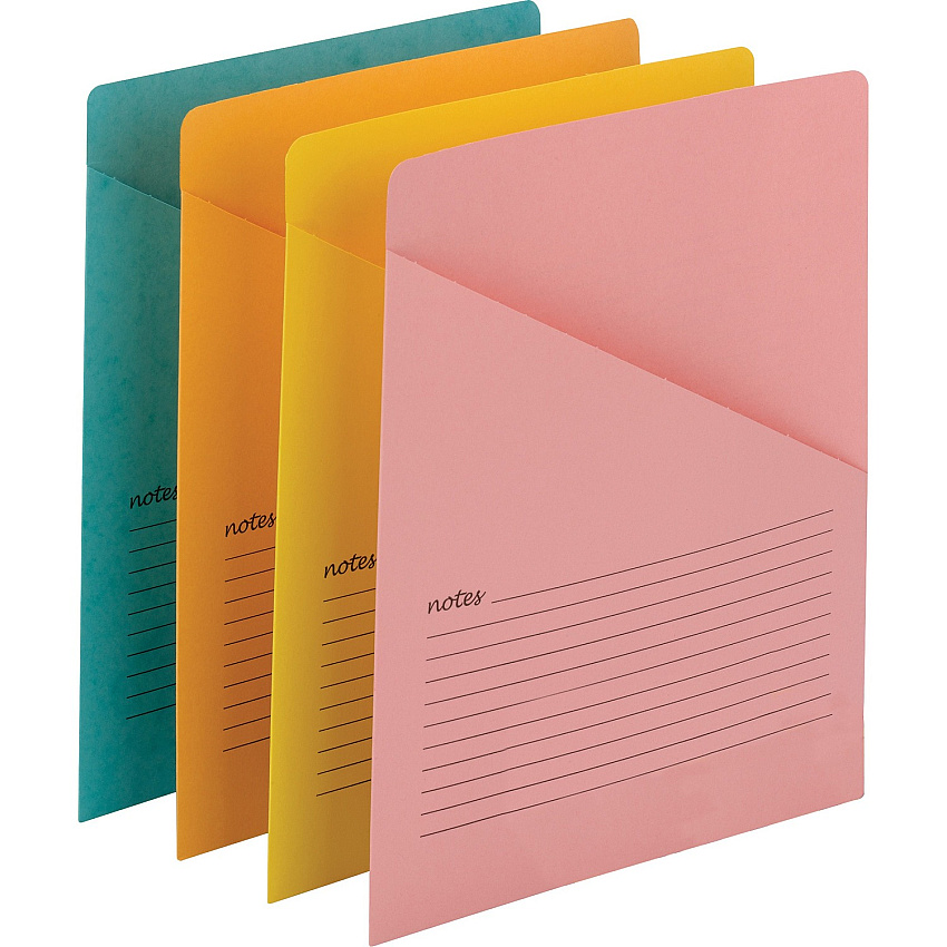 Smead Organized Up Recycled File Jacket 11 pt. - Aqua, Goldenrod, Pink, Yellow - 10% Recycled - 12 / Pack (75427)