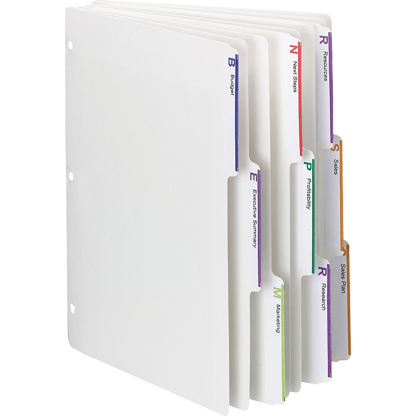 Smead Viewables 3-Ring Binder Index Dividers Letter - 8.50" Width x 11" Length - White Divider - 10% Recycled - 25 / Box (89413)