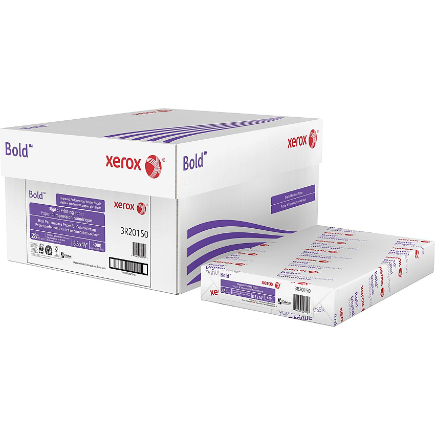 Xerox Bold Digital Printing Paper - White 100 Brightness - 8 1/2" x 14" - 28 lb Basis Weight - White - 500 / Ream (3R20150)