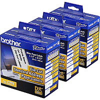 Brother Standard Address Paper Labels 3 9/64" Width x 1 9/64" Length - Direct Thermal - White - Paper - Die-cut - 400 / Roll - 3 / Box (DK1201BX)