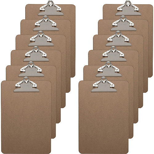 Business Source Mini Clipboard with Standard Metal Clip Standard - 6" x 9" Sheet Size - Hardboard - Brown - 12 / Box (BSN16506BX)