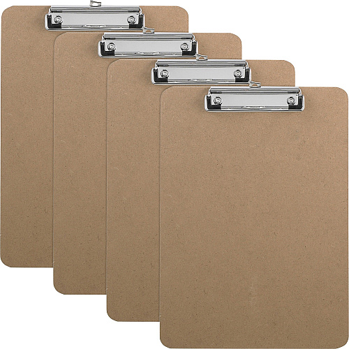 Business Source Flat Clip Clipboard 9" x 12 1/2" Sheet Size - Hardboard - Brown - 6 / Box (BSN16508BX)
