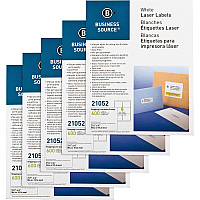 Business Source Bright White Premium-quality Address Labels 3 1/3" Width x 4" Length - Permanent Adhesive - Rectangle - Laser, Inkjet - White - Jam-free - 6 / Sheet - 500 Total Sheets - 600/Pack - 5 / Carton (BSN21052CT)