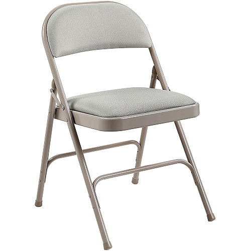 Lorell Padded Folding Chairs Beige Seat Color - Fabric Seat Material - Beige Back Color - Fabric Back Material - Powder Coated Frame Color - Steel Frame Material - 4 / Carton (LLR62533)