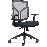 Lorell Mesh Mid-Back Office Chair Dark Blue Seat Color - Fabric, Foam Seat Material - Black Frame Color - Mid Back - 1 Each (LLR83111A204)