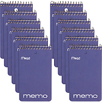 Mead Wirebound Memo Book 60 Sheets - 120 Pages - Wire Bound - College Ruled Front Ruling - 3