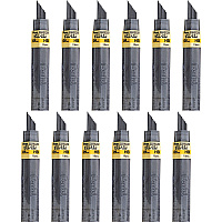 Pentel Super Hi-Polymer Leads 0.9 mm , Bold Point - HB - Black Lead - 15/Tube - 12 / Box (509HBBX)