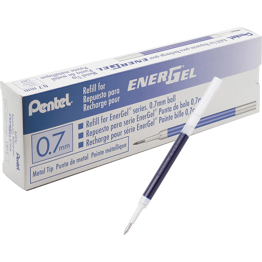 EnerGel Liquid Gel Pen Refill 0.70 mm - Blue Ink - Smudge Proof, Quick-drying Ink, Glob-free, Smooth Writing - 12 / Box (LR7CBX)