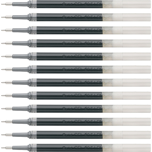 EnerGel Liquid Gel Pen Refill 0.50 mm , Fine Point - Black Ink - Smudge Proof, Smear Proof, Quick-drying Ink, Glob-free, Smooth Writing - 12 / Box (LRN5ABX)