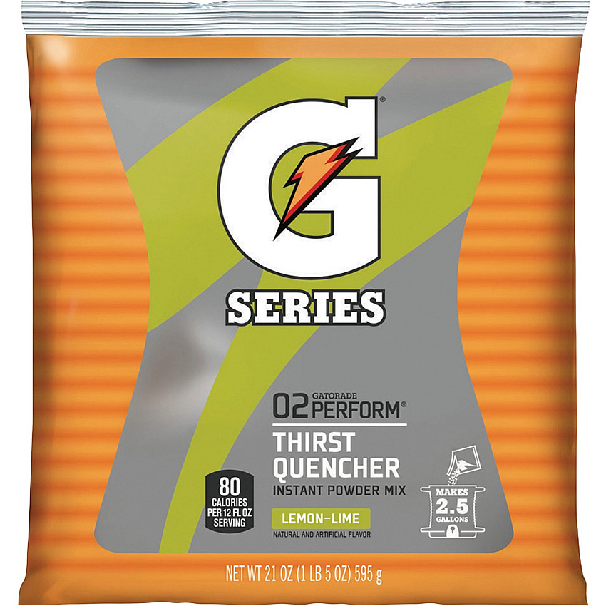 Gatorade Lemon/Lime Thirst Quencher Powder Mix Powder - 1.31 lb - 2.50 gal Maximum Yield - Lemon Lime - 32 / Carton (03969CT)