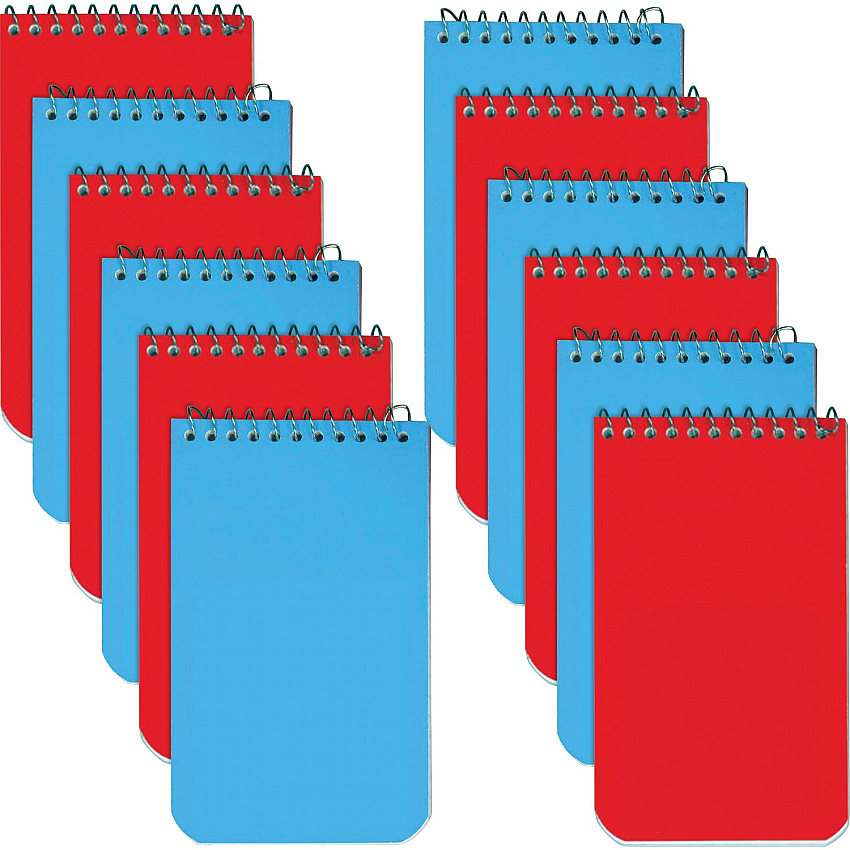 Rediform Wirebound Memo Notebooks 60 Sheets - Wire Bound - 3" x 5" Sheet Size - White Paper - Assorted Cover - 12 / Box (31120BX)