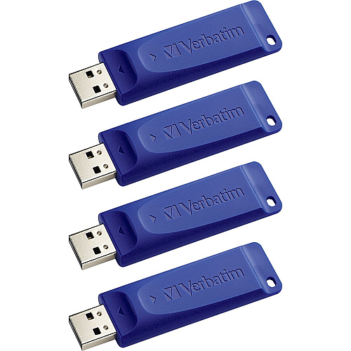 Verbatim 8GB USB Flash Drives 8 GB - USB 2.0 Type A - Blue - 4 / Carton (97088CT)