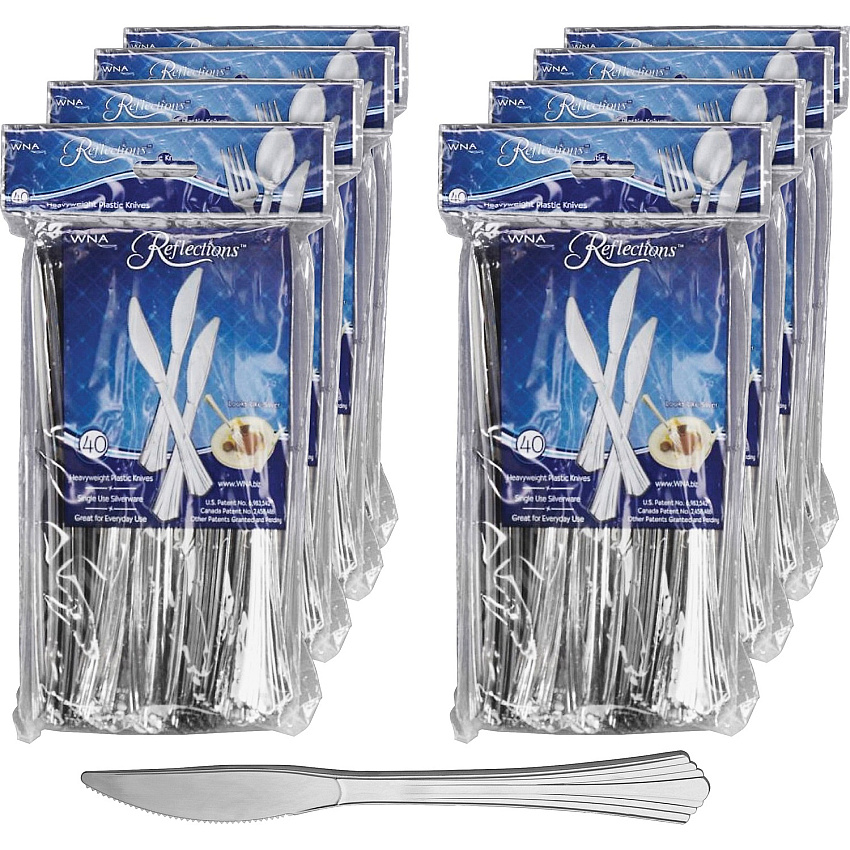 Reflections Classic Silver-look Knife 40 / Pack - 8/Carton - Knife - Disposable - Silver (REF320KNCT)