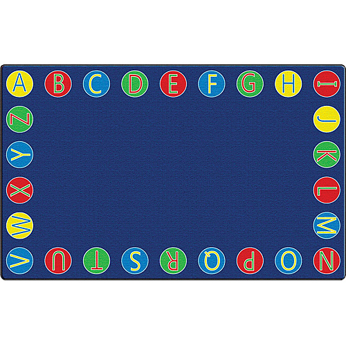 Flagship Carpets Alphabet Circles Seating Rug 100" Length x 72" Width x 0.50" Thickness - Rectangle - Multicolor - 1 Each (FE40532A)
