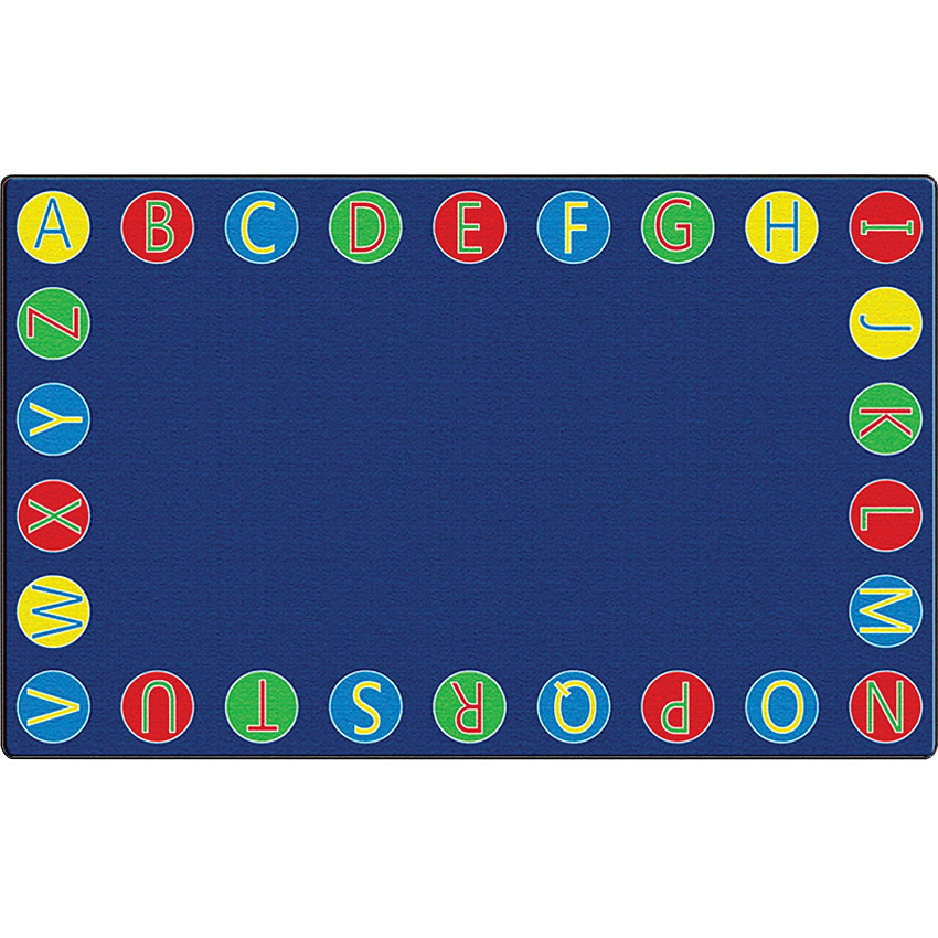 Flagship Carpets Alphabet Circles Seating Rug 13.17 ft Length x 10.75 ft Width x 0.50" Thickness - Rectangle - Multicolor - 1 Each (FE40558A)