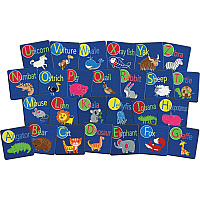Flagship Carpets Alphabet Animal Seating Squares 16" Length x 16" Width x 0.50" Thickness - Square - Multicolor - 26 / Carton (FE405STA)