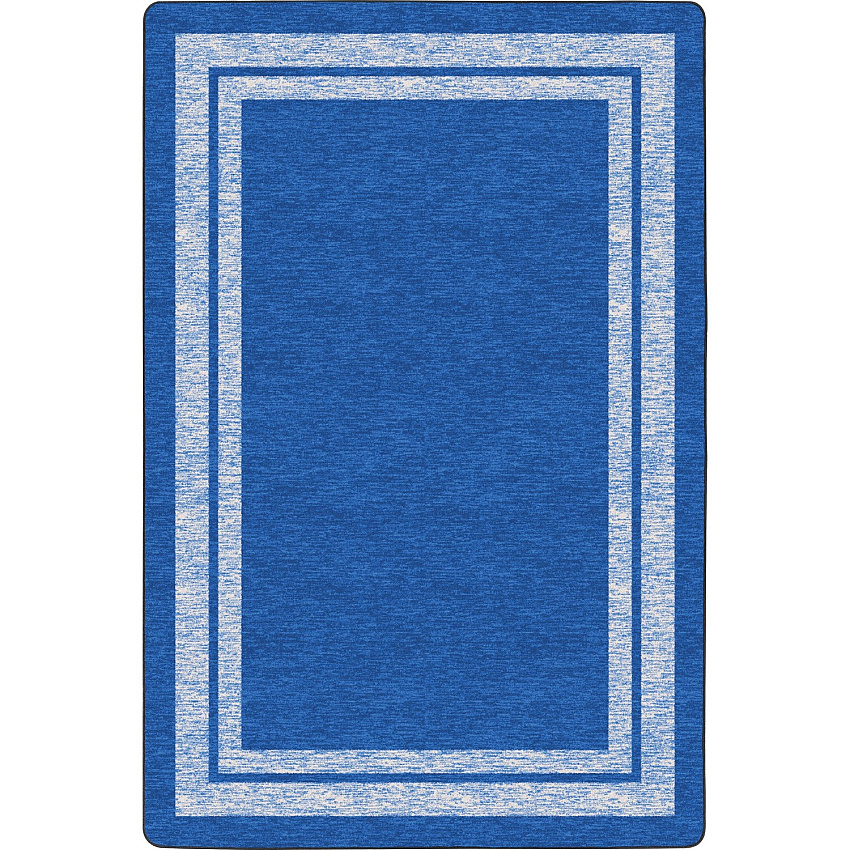 Flagship Carpets Double Light Tone Border Blue Rug 12 ft Length x 90" Width x 0.50" Thickness - Rectangle - Blue - 1 Each (FE42244A)