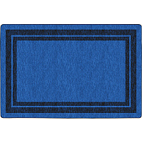 Flagship Carpets Double Dark Tone Border Blue Rug 100" Length x 72" Width x 0.50" Thickness - Rectangle - Blue - 1 Each (FE42332A)