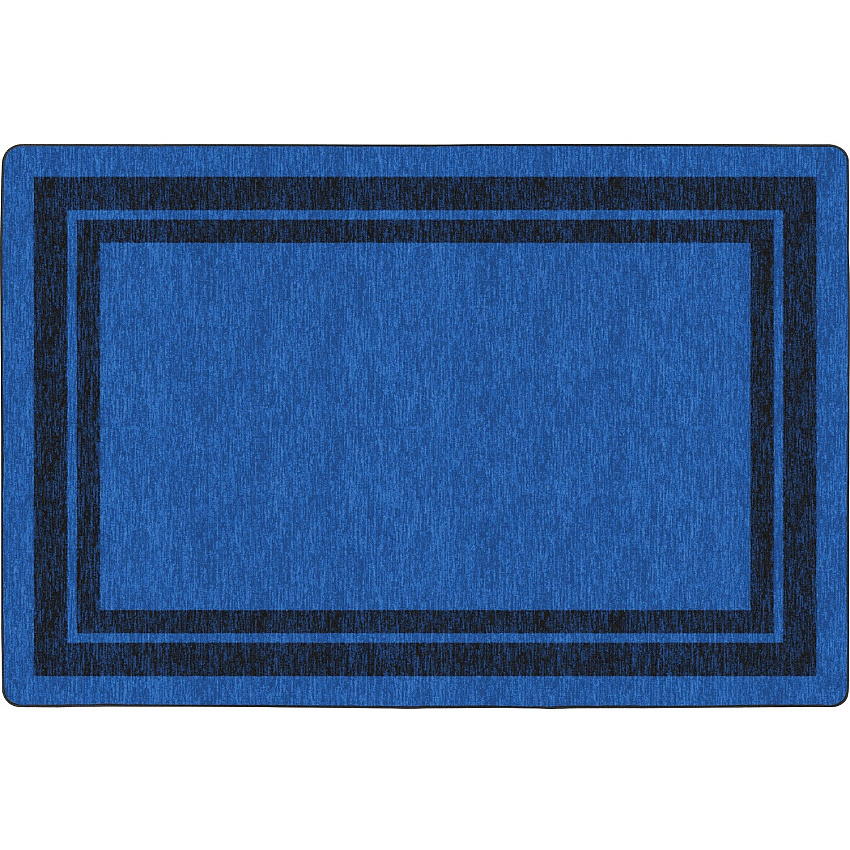 Flagship Carpets Double Dark Tone Border Blue Rug 100" Length x 72" Width x 0.50" Thickness - Rectangle - Blue - 1 Each (FE42332A)