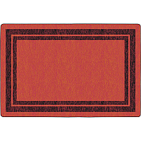 Flagship Carpets Double Dark Tone Border Red Rug 100" Length x 72" Width x 0.50" Thickness - Rectangle - Red - 1 Each (FE42432A)