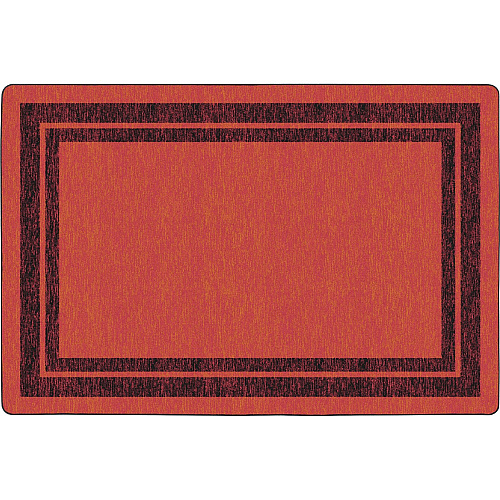 Flagship Carpets Double Dark Tone Border Red Rug 12 ft Length x 90" Width x 0.50" Thickness - Rectangle - Red - 1 Each (FE42444A)