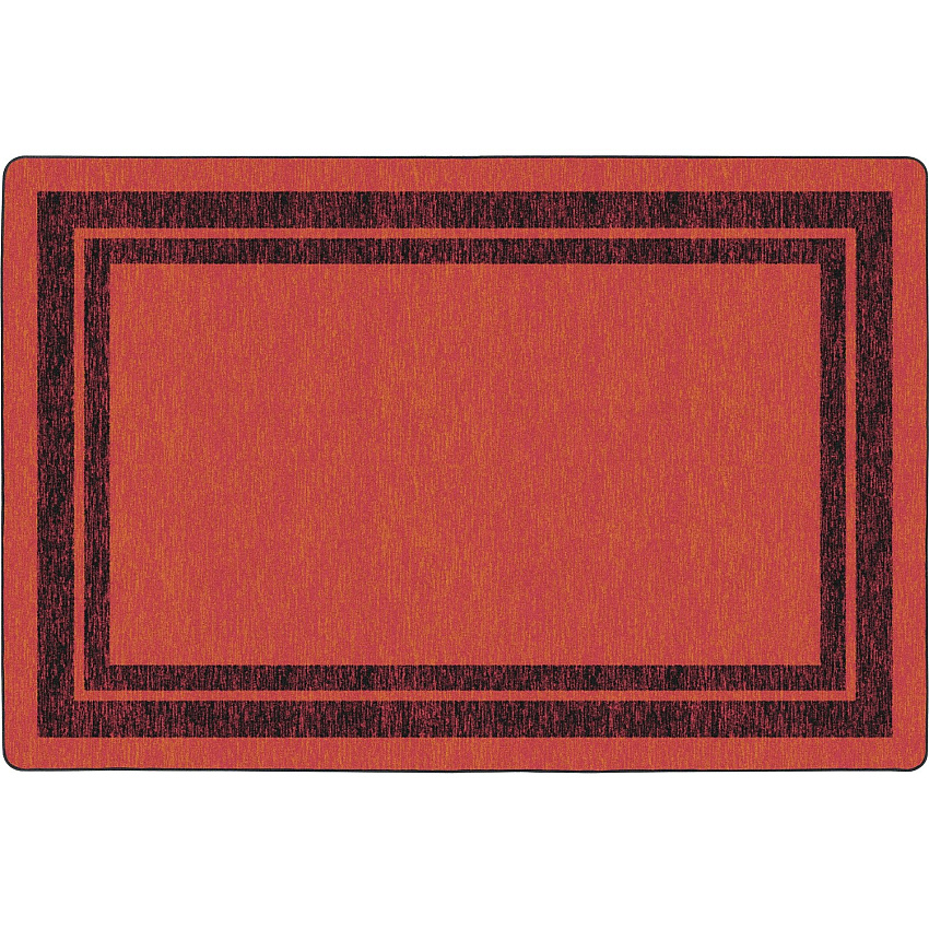 Flagship Carpets Double Dark Tone Border Red Rug 12 ft Length x 90" Width x 0.50" Thickness - Rectangle - Red - 1 Each (FE42444A)