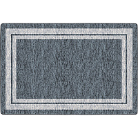 Flagship Carpets Double Light Tone Border Gray Rug 100" Length x 72" Width x 0.50" Thickness - Rectangle - Gray - 1 Each (FE42532A)