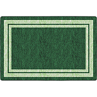 Flagship Carpets Double Light Tone Border Clover Rug 100" Length x 72" Width x 0.50" Thickness - Rectangle - Green - 1 Each (FE42632A)