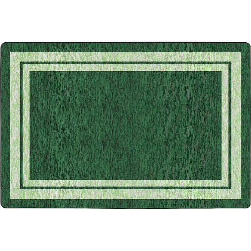 Flagship Carpets Double Light Tone Border Clover Rug 100" Length x 72" Width x 0.50" Thickness - Rectangle - Green - 1 Each (FE42632A)