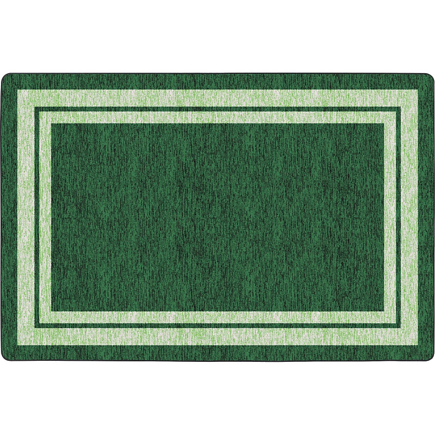 Flagship Carpets Double Light Tone Border Clover Rug 100" Length x 72" Width x 0.50" Thickness - Rectangle - Green - 1 Each (FE42632A)