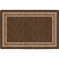 Flagship Carpets Double Light Tone Border Brown Rug 100" Length x 72" Width x 0.50" Thickness - Rectangle - Chocolate - 1 Each (FE42732A)