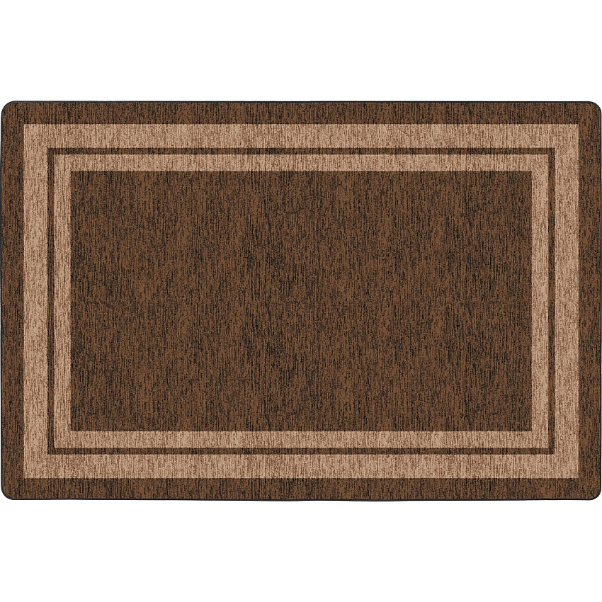 Flagship Carpets Double Light Tone Border Brown Rug 100" Length x 72" Width x 0.50" Thickness - Rectangle - Chocolate - 1 Each (FE42732A)