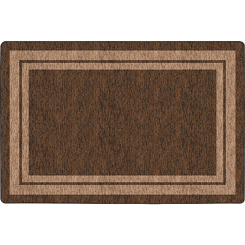 Flagship Carpets Double Light Tone Border Brown Rug 12 ft Length x 90" Width x 0.50" Thickness - Rectangle - Chocolate - 1 Each (FE42744A)