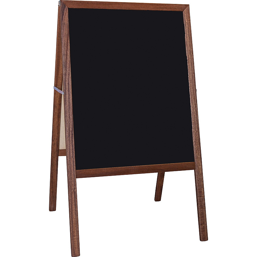 Flipside Products Flipside Stained Black Chalkboard Easel Stained Black Surface - Hardwood Frame - Rectangle - 1 Each (31221)