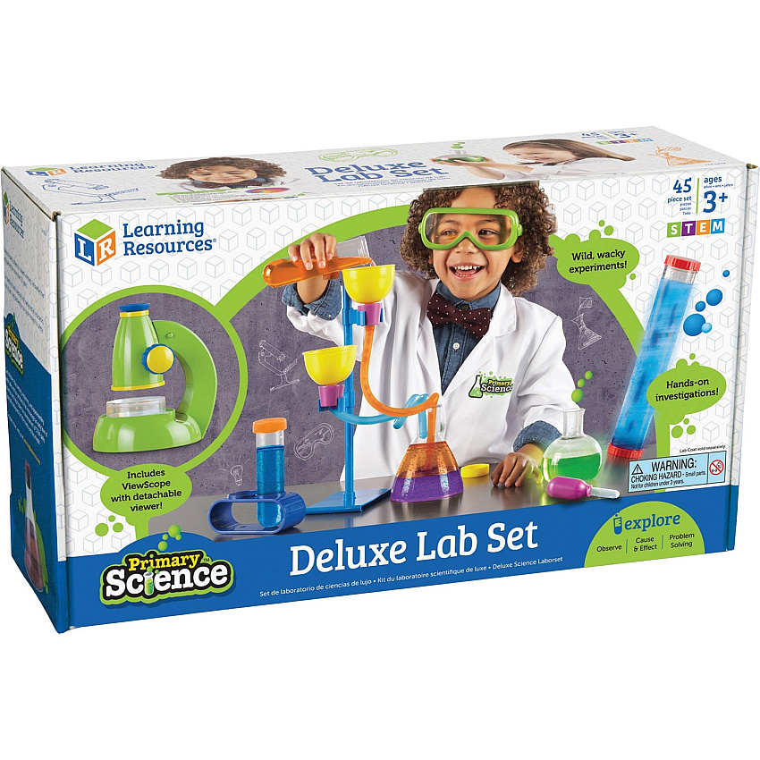 Learning Resources Age3+ Primary Science Deluxe Lab Set Theme/Subject: Learning - Skill Learning: Science Experiment, Problem Solving, Visual, Fine Motor, Direction, Sequential Thinking, Prediction - 45 Pieces - 3+ - 1 Set (LER0826)