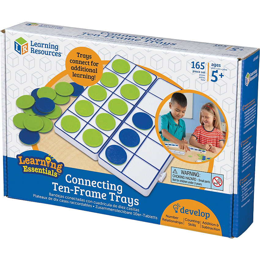 Learning Resources Connecting Ten-Frame Trays Theme/Subject: Learning - Skill Learning: Visual, Mathematics, One-to-One Correspondence, Counting, Addition, Subtraction, Multiplication, Number, Place Value, Tactile Discrimination, Fine Motor - 5  (LER6650)