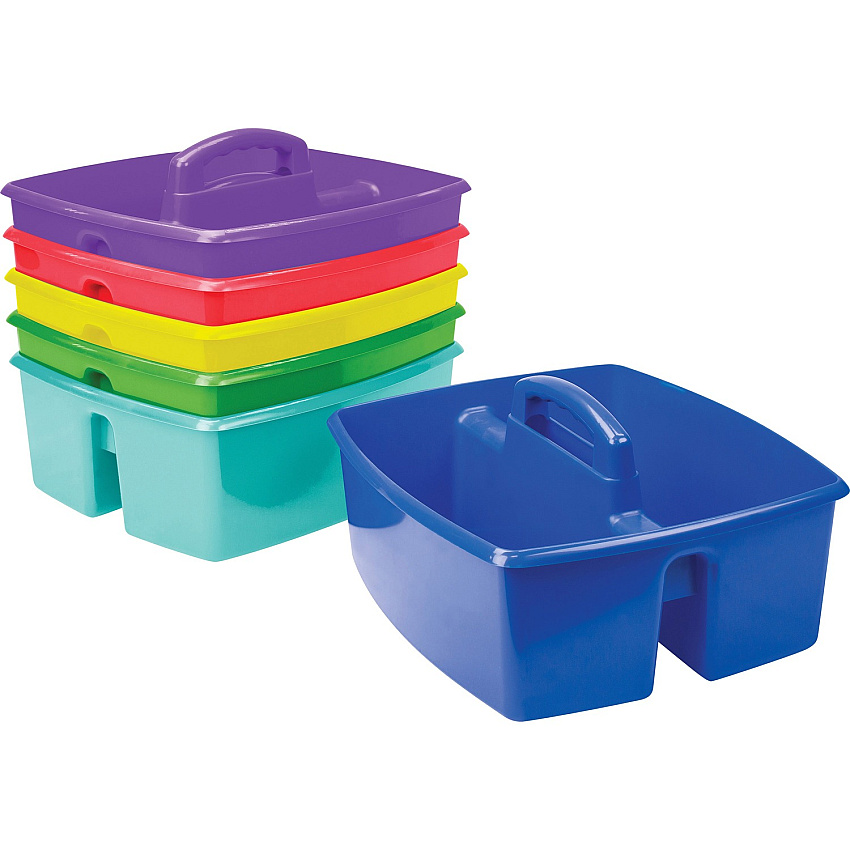 Storex Large Storage Caddy External Dimensions: 13.2" Length x 11.2" Width x 10.8" Height - Stackable - Plastic - Assorted Bright - For Paint, Marker, Pen - 6 / Carton (00948U06C)