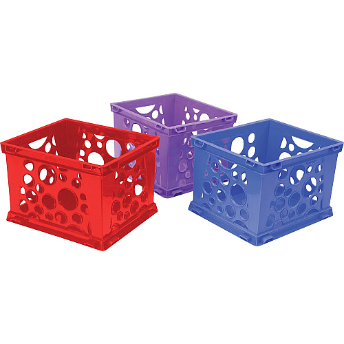 Storex Premium Storage Crate Internal Dimensions: - External Dimensions: Height17.3" Length x 14.3" Width x 10.5" Height - Media Size Supported: Legal, Letter - Rugged - Stackable - Assorted Bright - For Classroom Supplies - 3 / Carton (61797U03C)