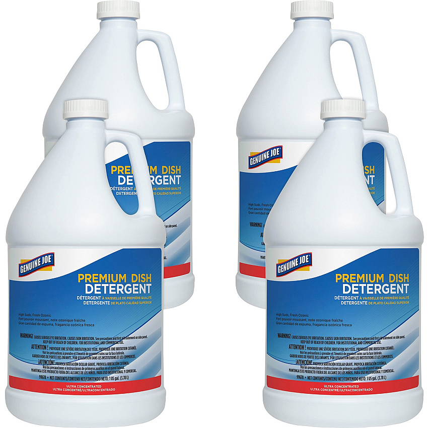 Genuine Joe Dish Detergent, Concentrated, 1 Gallon, 4/CT, Blue ( Concentrate - 128 fl oz (4 quart) - Recommended For: Grease Remover - Blue - 4 / Carton GJO99678CT)