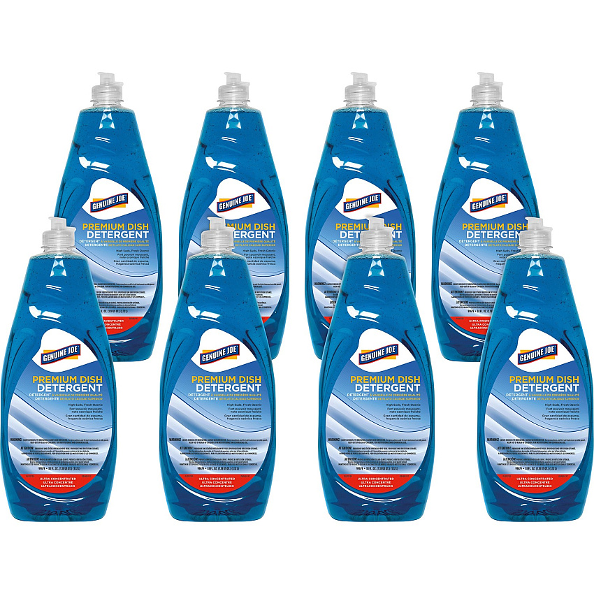 Genuine Joe® Dish Detergent, 38-oz, 8 Squeeze Bottles ( For Dish - Concentrate - 38 fl oz (1.2 quart) - Recommended For: Grease Remover - Blue - 8 / Carton GJO99679CT)