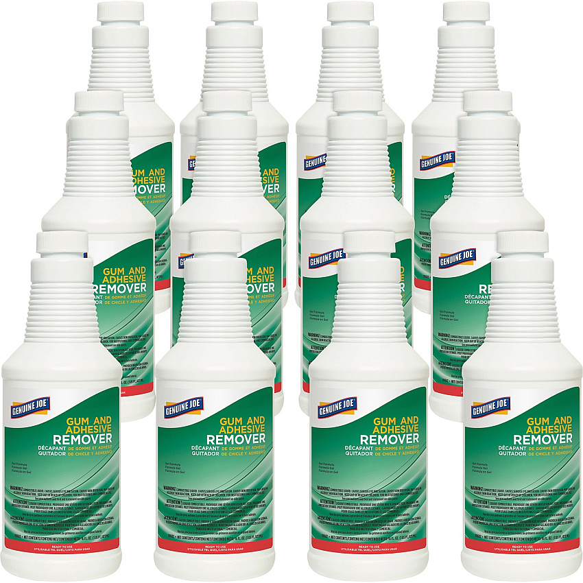 Genuine Joe Gum and Adhesive Remover For Carpet - Ready-To-Use - 16 fl oz (0.5 quart) - Recommended For: Stain Remover - Residue-free - White - 12 / Carton (GJO99682CT)