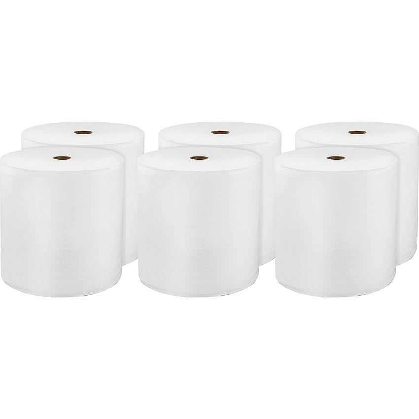 LoCor Hardwound Roll Towels 1 Ply - 8" Width x 800 ft Length - White - Virgin Fiber - 6 / Carton (46896)