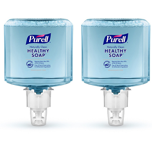 PURELL&reg; ES6 CRT HEALTHY SOAP&trade; Naturally Clean Fragrance Free Foam Fragrance-free Scent - 1.27 quart - Dirt Remover, Kill Germs - Skin - Antibacterial - Blue - Fragrance-free, Preservative-free, Paraben-free, Phthalate-free, Dye-free, Bi (647002)