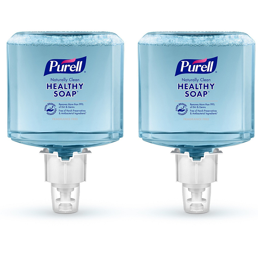PURELL&reg; ES6 CRT HEALTHY SOAP&trade; Naturally Clean Fragrance Free Foam Fragrance-free Scent - 1.27 quart - Dirt Remover, Kill Germs - Skin - Antibacterial - Blue - Fragrance-free, Preservative-free, Paraben-free, Phthalate-free, Dye-free, Bi (647002)
