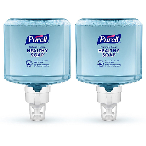 PURELL&reg; ES8 CRT HEALTHY SOAP&trade; Naturally Clean Foam 1.27 quart - Dirt Remover, Kill Germs - Skin - Blue - Preservative-free, Paraben-free, Phthalate-free, Dye-free, Bio-based - 2 / Carton (777102)