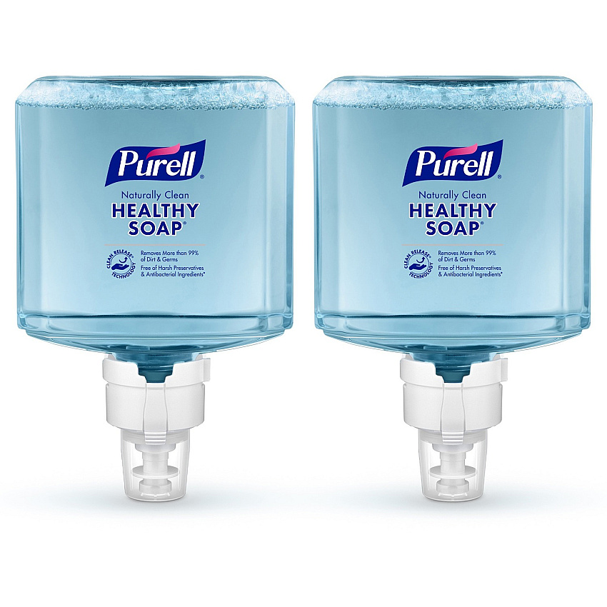 PURELL&reg; ES8 CRT HEALTHY SOAP&trade; Naturally Clean Foam 1.27 quart - Dirt Remover, Kill Germs - Skin - Blue - Preservative-free, Paraben-free, Phthalate-free, Dye-free, Bio-based - 2 / Carton (777102)